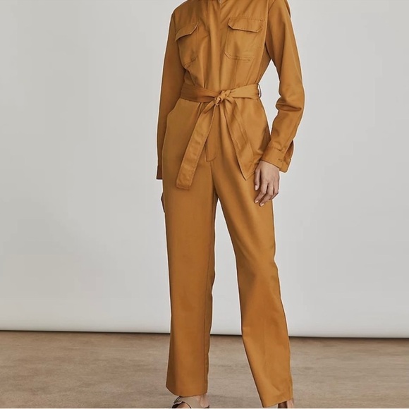 Elizabeth and James Utility Dressy Girl Belted Jumpsuit in Dirt Road Size S NWT - Picture 4 of 11